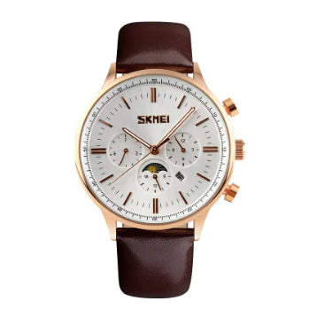 Waterproof Quartz Watch, Luxury Men's Three-Eye Watch