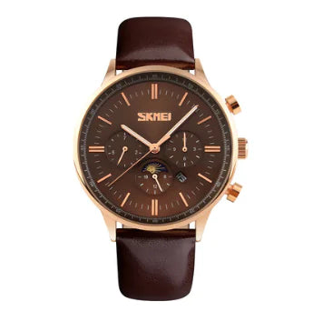 Waterproof Quartz Watch, Luxury Men's Three-Eye Watch